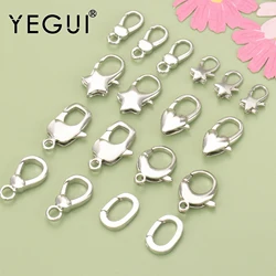 YEGUI M893,jewelry accessories,lobster clasp hooks,rhodium plated,copper metal,hand made,jewelry making,diy earring,10pcs/lot