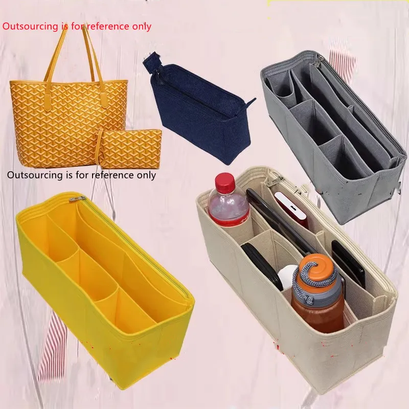 Fits For Goyard mini tote Felt Cloth Insert Bag Organizer Makeup Handbag Travel Inner Purse Portable Cosmetic Bags make up