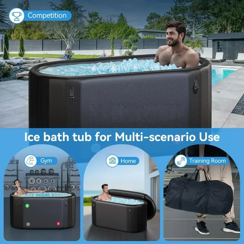 Direct Selling Durable PVC Luxury Portable Inflatable Ice Bath Tub Cold Plunge Barrel Recovery Tub Ready-to-Assemble 3-Person