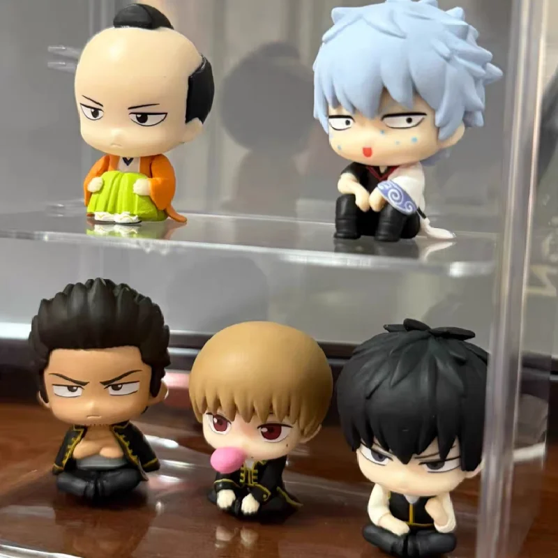 Original Andai Gintama Machiboke Shogun Edition 4cm Articulated Mini Figure Complete Set Desktop Ornament Anime Collect Gifts