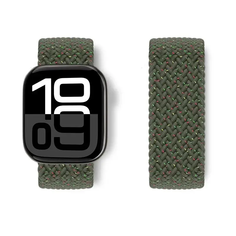 الفرقة لساعة أبل مضفر حلقة منفردة 44 مللي متر 45 مللي متر 46 مللي متر 42 مللي متر 40 مللي متر 41 مللي متر الترا 49 مللي متر سوار كوريا سلسلة 9 10 7 8 3 5 SE 6 الأشرطة