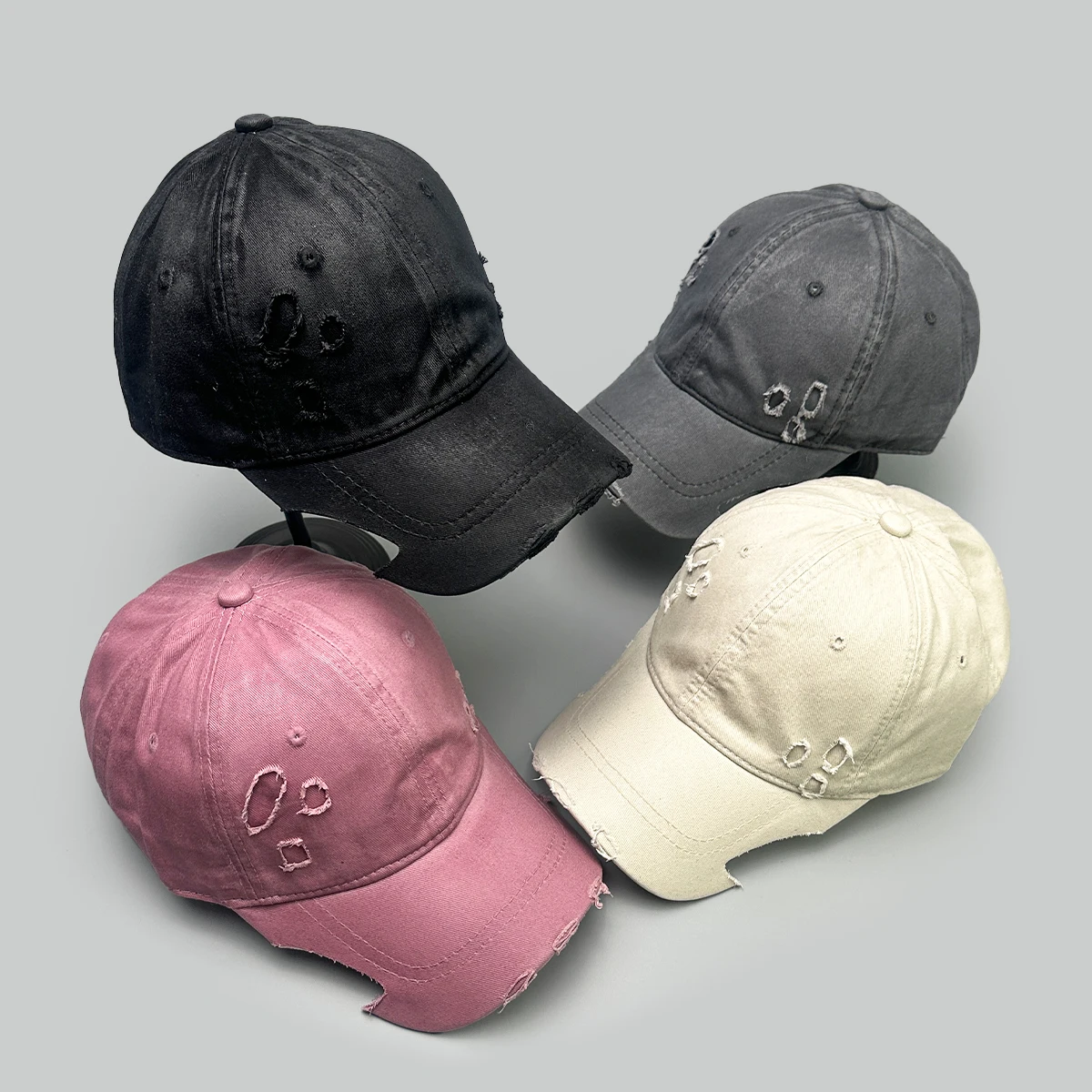 

Distress Broken Style Brush Wax Baseball Hats New Men Women Sunshade Irregular Brim Versatile Personal Fashion Peaked CapsRetro