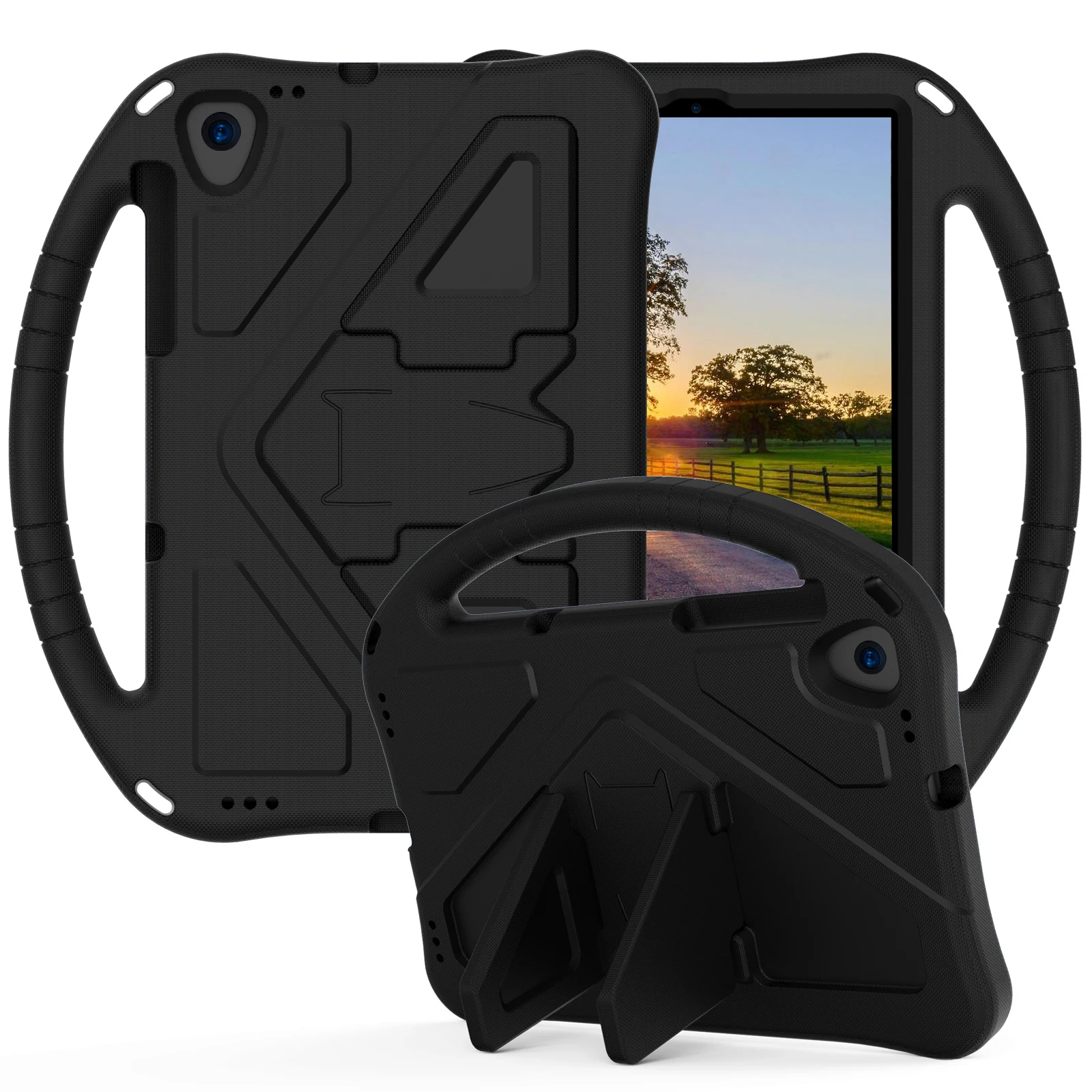 

Kickstand Design Shockproof EVA Case with Portable Handle for Lenovo Tab K10 (2021) TB-X6C6F/TB-X6C6L/TB-X6C6X - Black