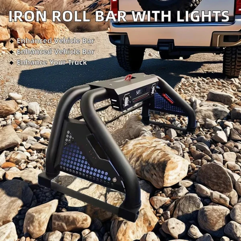 

Premium New Condition Iron Sport Roll Bar with LED Lights Heavy Duty Truck Upgrade Parts For NP300 Tacoma