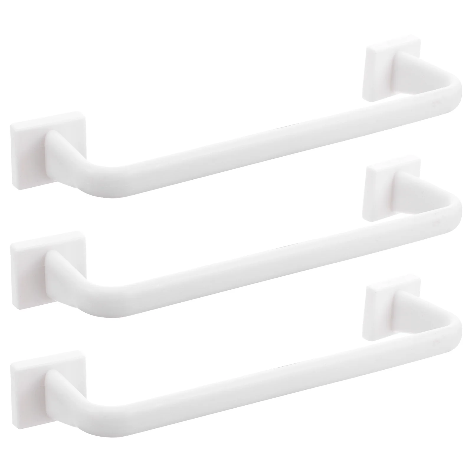 

3Pcs Plastic Towel Rack Bathroom No Punch Paste Space Saving Single Bar Holder for Towels Cloth Waistbelt Home Kitchen Toilet