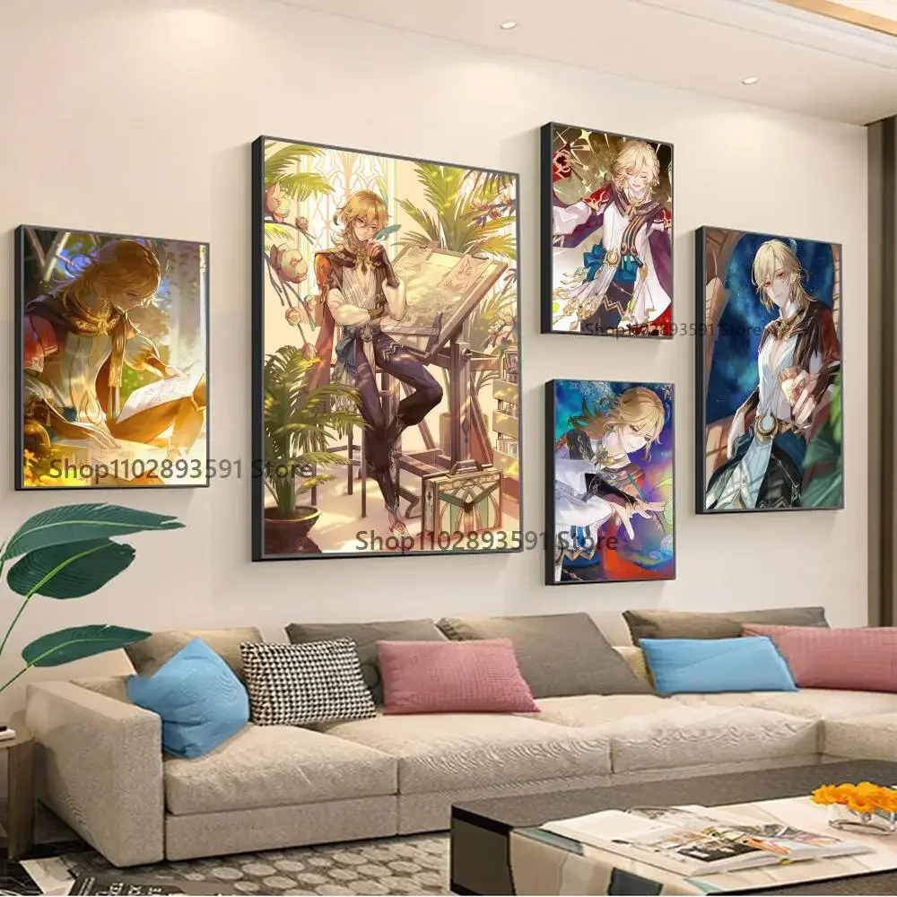 1pc Genshin Impact Kaveh Poster Paper Print Home Bedroom Entrance Bar Cafe Art Painting Decoration