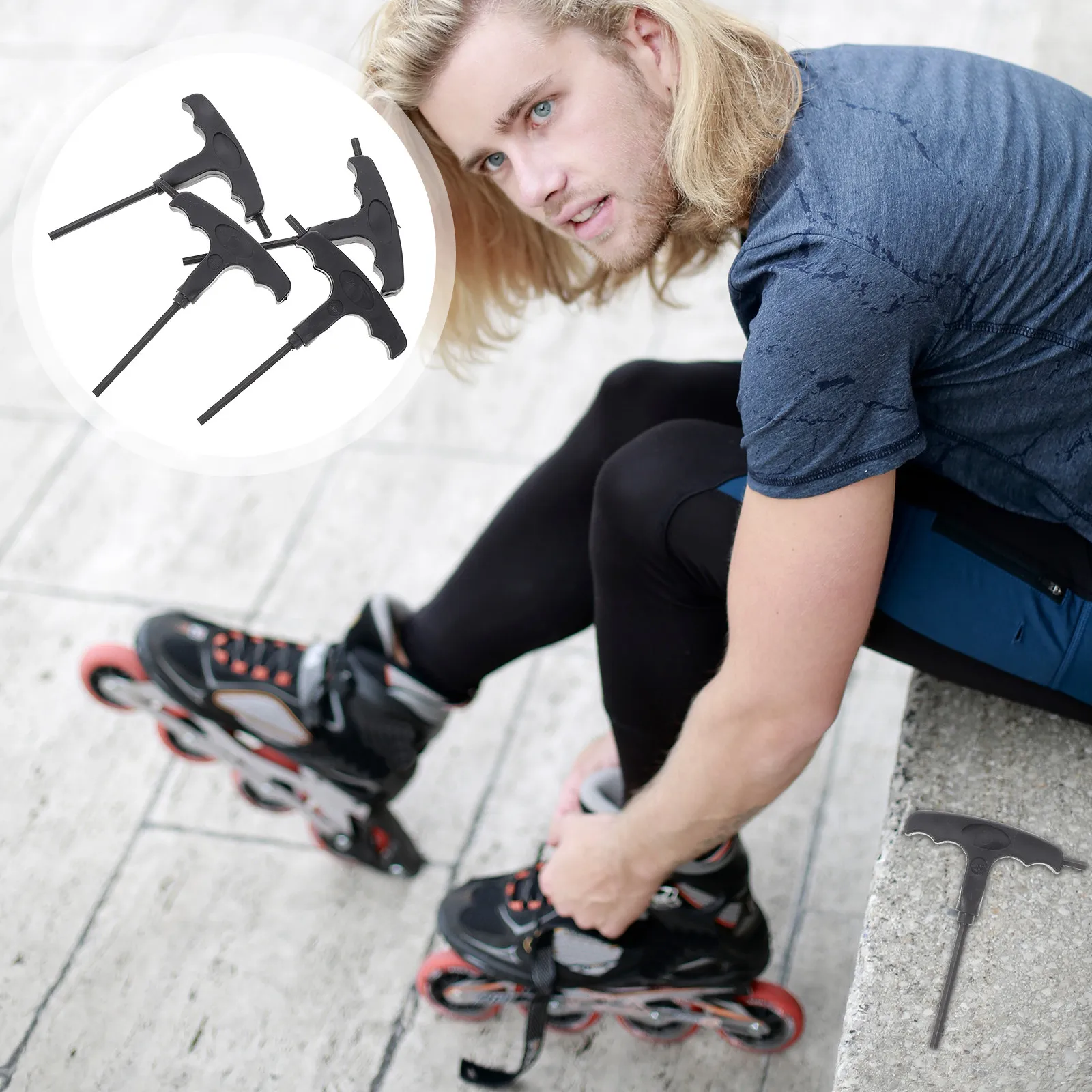 

Набор из 4 приспособлений для роликовых коньков: инструмент для ремонта, ключ для колес, аксессуары для роликов из ПВХ