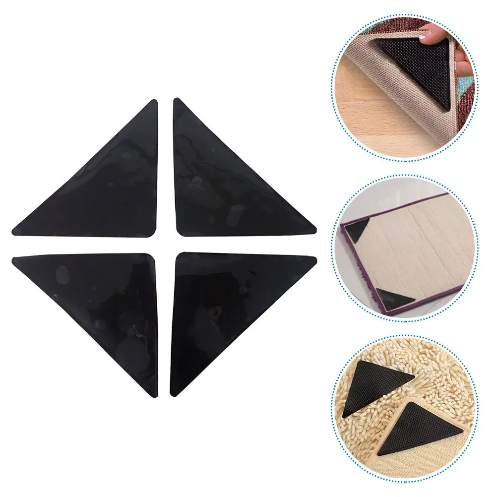 4 قطعة ملصقات تثبيت السجاد عدم الانزلاق للأرضيات الصلبة حماة الزوايا منطقة السجاد مكافحة زلة منصات حصيرة أصحاب
