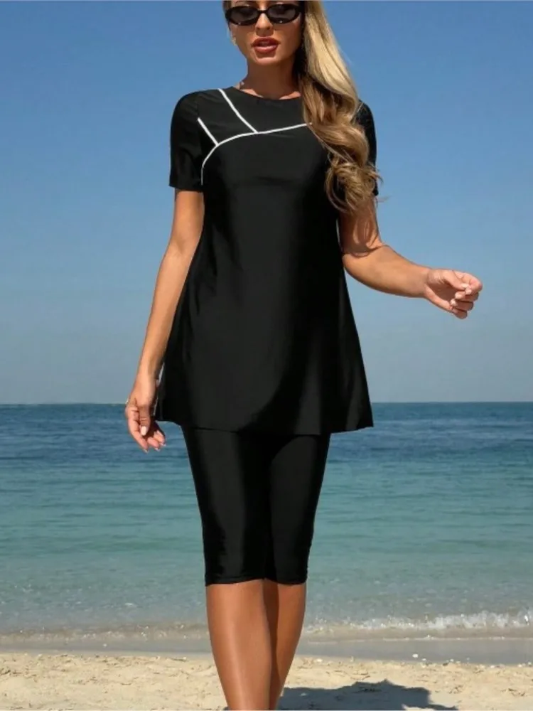 

Новый сексуальный купальник-накидка для женщин, летний комплект бикини с коротким рукавом, пляжный купальный костюм для женщин