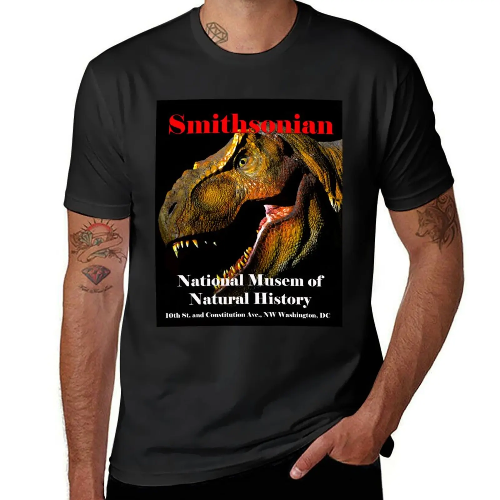 Smithsonian T Rex Natural History Museum T-Shirt cute tops vintage clothes funnys black t-shirts for men