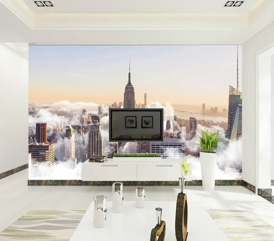 Custom 3D Wallpaper Hand-Painted Abstract City Night Scene Mural for Home Decoration TV Sofa Background wall 3d wallpaper