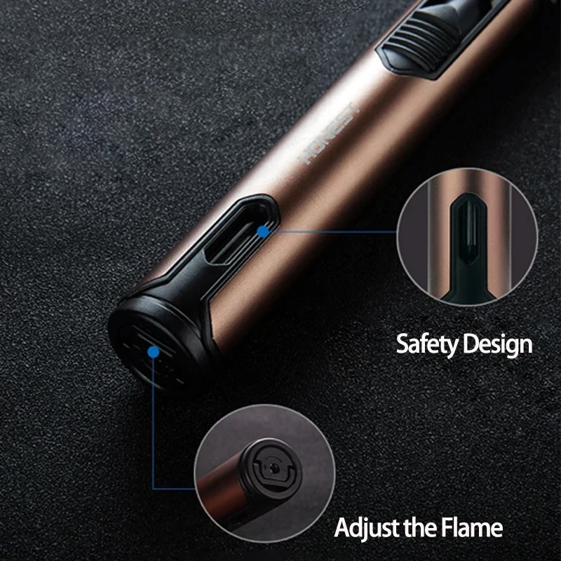 1800°High Temperature Spray Gun Butane Gas Lighter Metal Outdoor Windproof Blue Powerful Flame Torch Jet Lighter Welding Tool