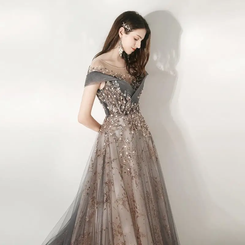 

Элегантное вечернее платье ручной работы для женщин, стройнящее, для торжественных мероприятий, из ПУ-материала, со средней талией, без рукавов, Весна 2025