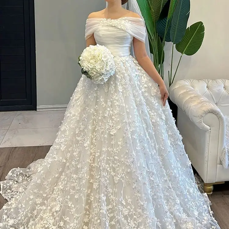 Vintage-Hochzeitskleid aus Organza mit Stickerei, A-Linie, bodenlang, Ballkleid, U-Boot-Ausschnitt, ärmellos, individuelles Brautkleid mit Knopf