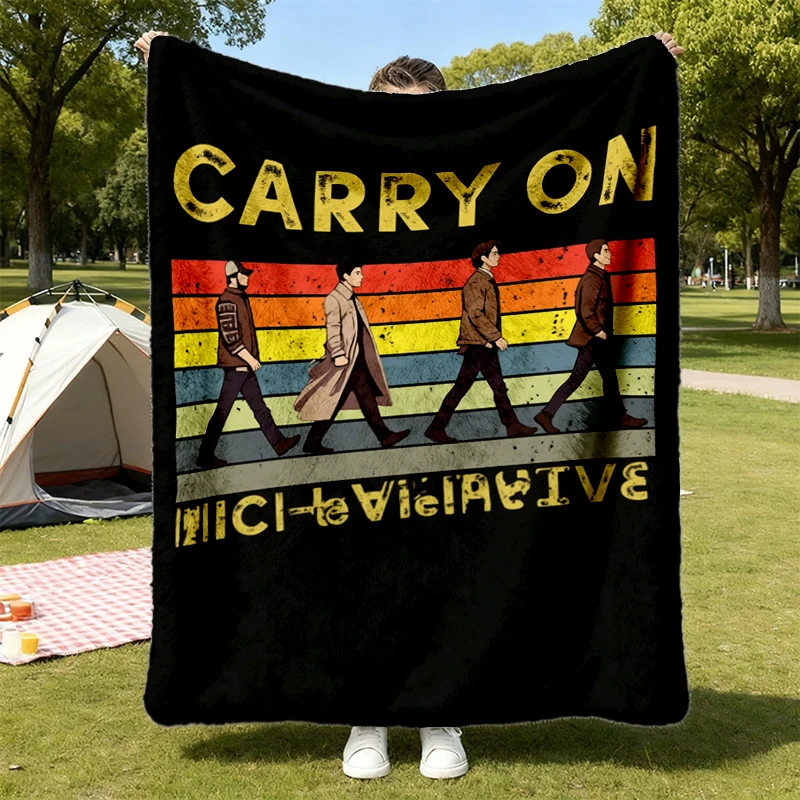 Supernatural Carry on My Wayward Son Abbey Road Cozy Blanket, Comfort Vintage Warm Blanket