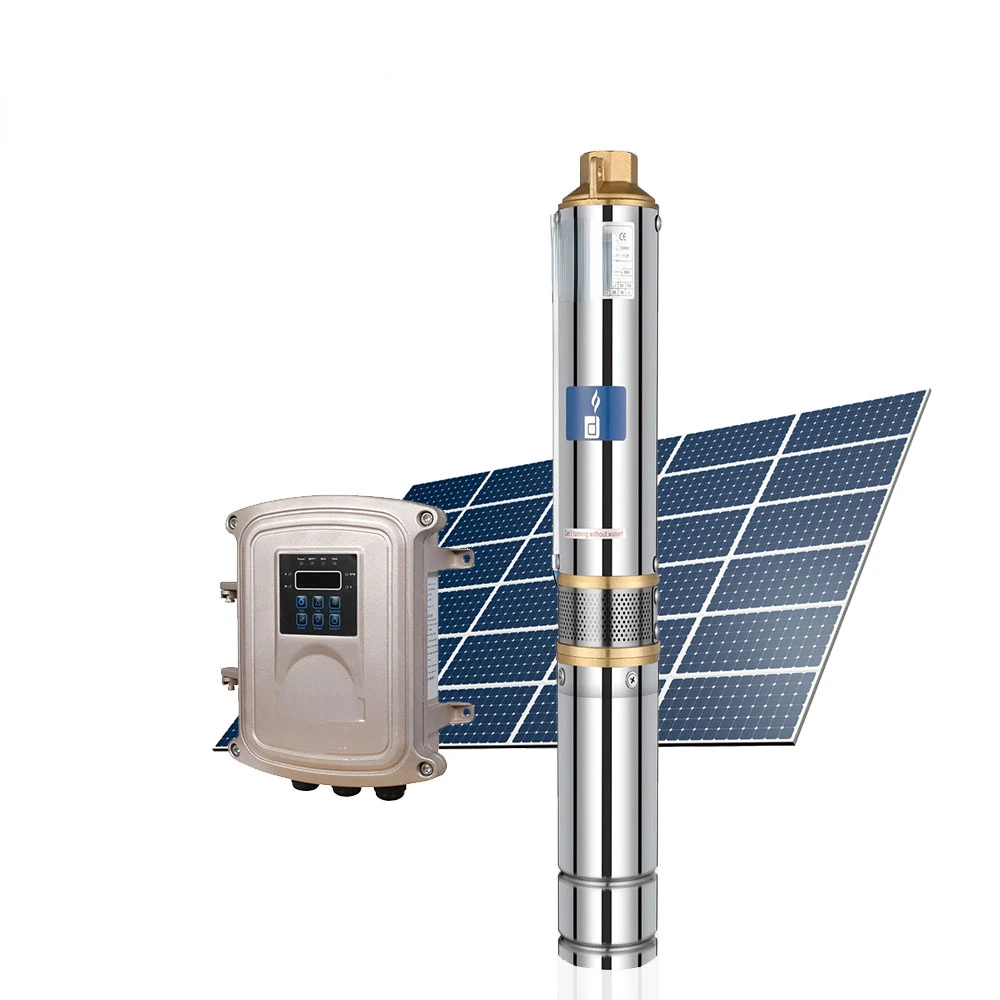 48V 400W 55M 3.8M3/H DC submersible solar power water pump system for agriculture