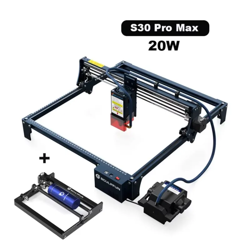 

S30 Pro Max 20W Replaceable Lens Laser Engraver Automatic Air-assist System Laser Engraving Machine with Rotary Roller