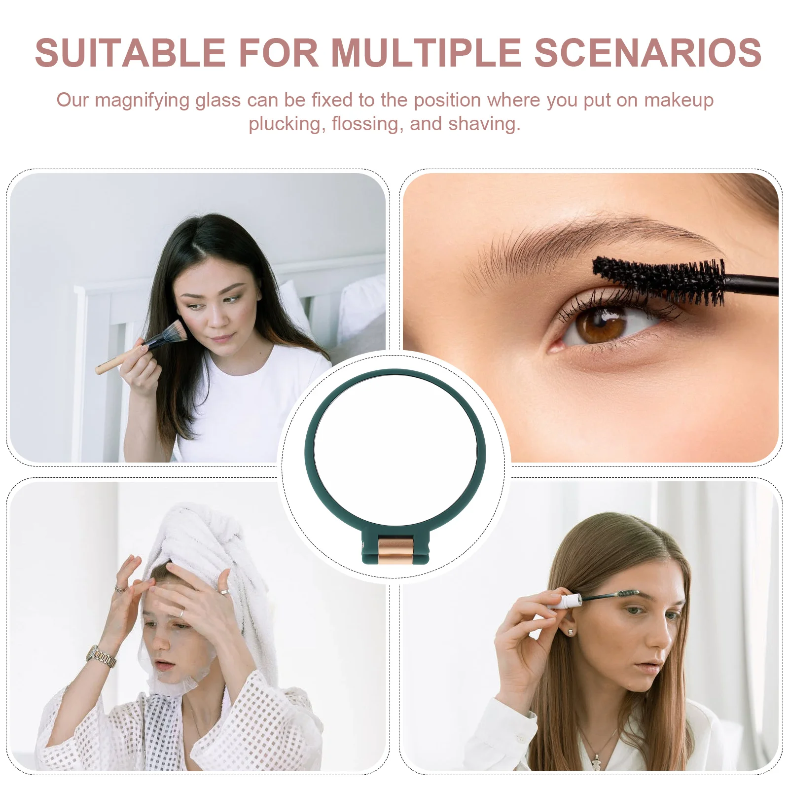 

Mirror for Travel Hand with Magnification Magnified Vanity Mirrors Makeup Double-sided Handheld Two-side Magnifier