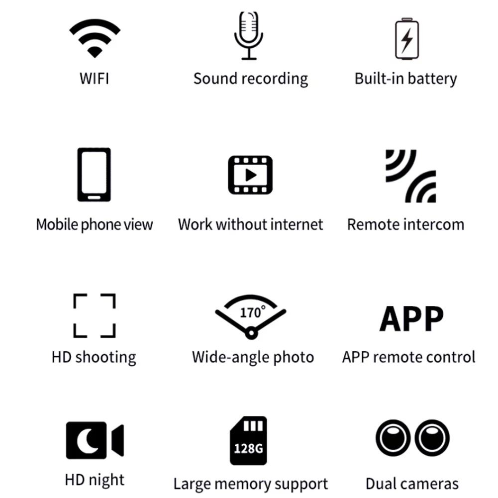 Mini Caméra de permission IP WiFi HD 4K, Dispositif de Sécurité Sans Fil, Micro Touriste, Vision Nocturne, Moniteur de dehors à Domicile Intelligent, Batterie spatirée