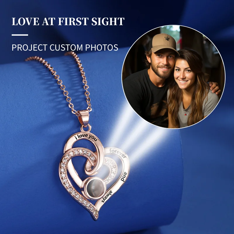 

Цветные фотопроекционные ожерелья на заказ с внутренними фотографиями, кулон в форме сердца для женщин, 2025 год, романтические подарки для мамы, свадебной вечеринки