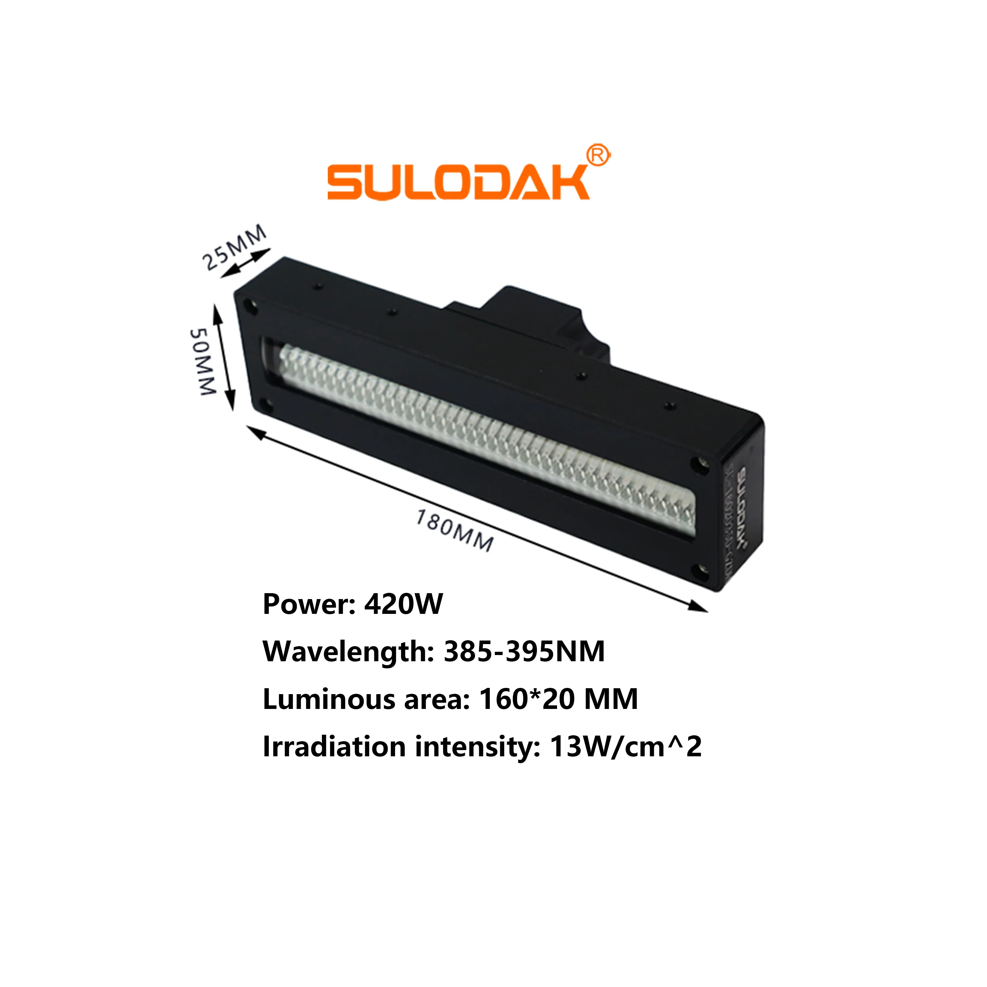 385-395 NM 160*20 MM  Led Lamp Curing System For Flatbed Printer Ricoh GH2220 I3200 G5/G6 Paint Curing