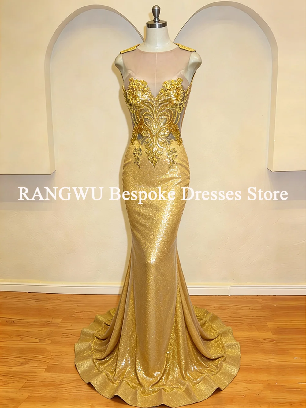 Real Image Gold Prom Dresses 2026 For Black Girls Appliqued Beads Long Birthday Mermaid Party Gowns Customized