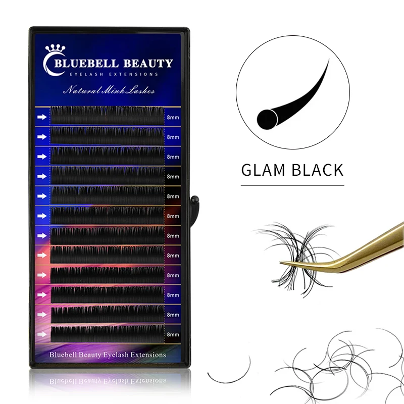 Bluebell Beauty Silk Mink Individual Eyelash Extension 100% Handmade Lash Extension Heat Resistant Silk Korea Eyelash Extension