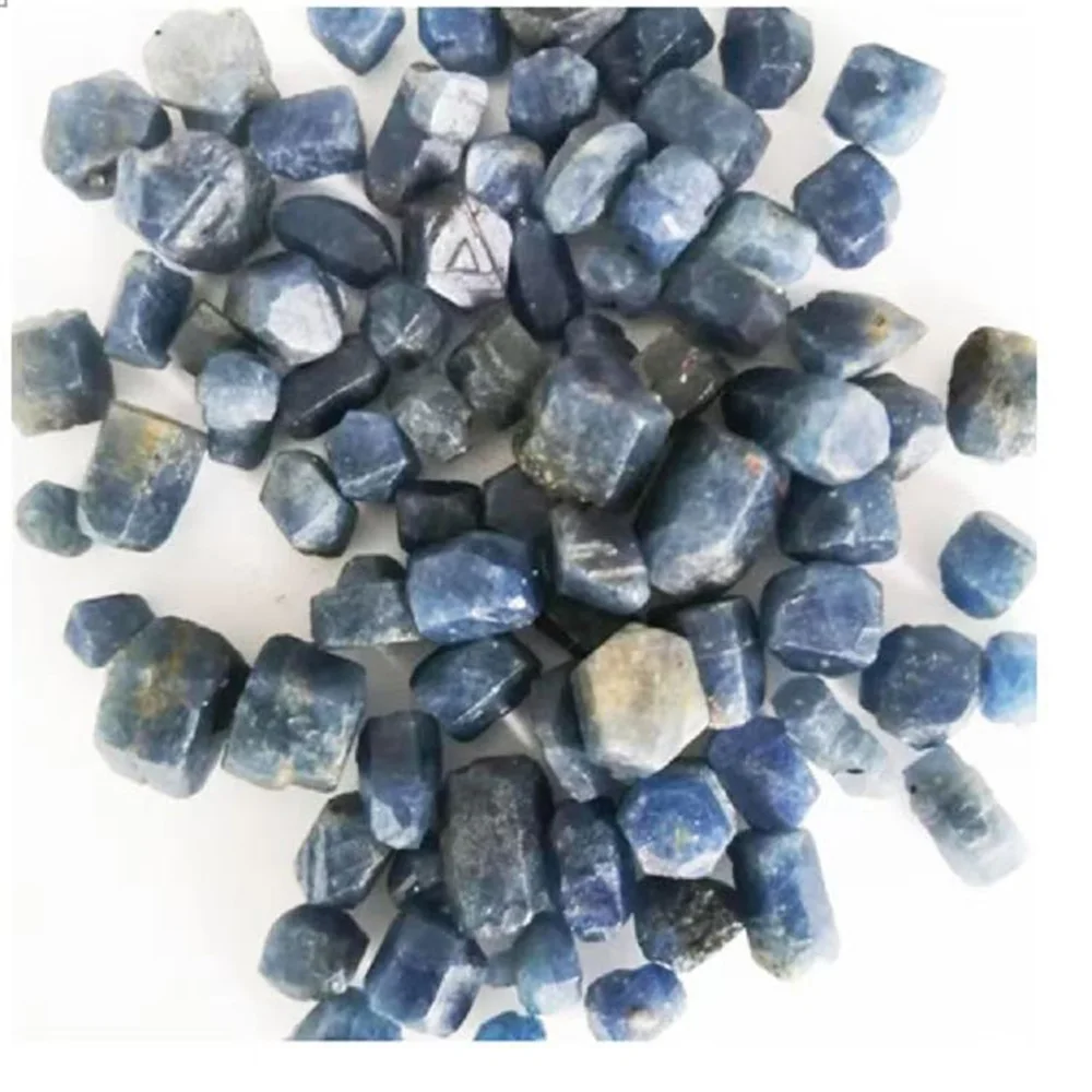 كريستال طبيعي نادر الياقوت الخام الأزرق اكسيد الالمونيوم بلورات معدنية عينة أحجار استشفاء الأحجار الكريمة السائبة #4