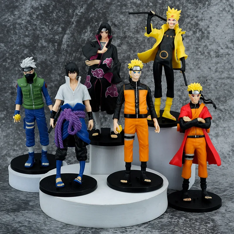 

18CM Anime NARUTO Hatake Kakashi Uchiha Itachi Sasuke PVC Figure Model Doll Ornaments Collections Toy Gifts