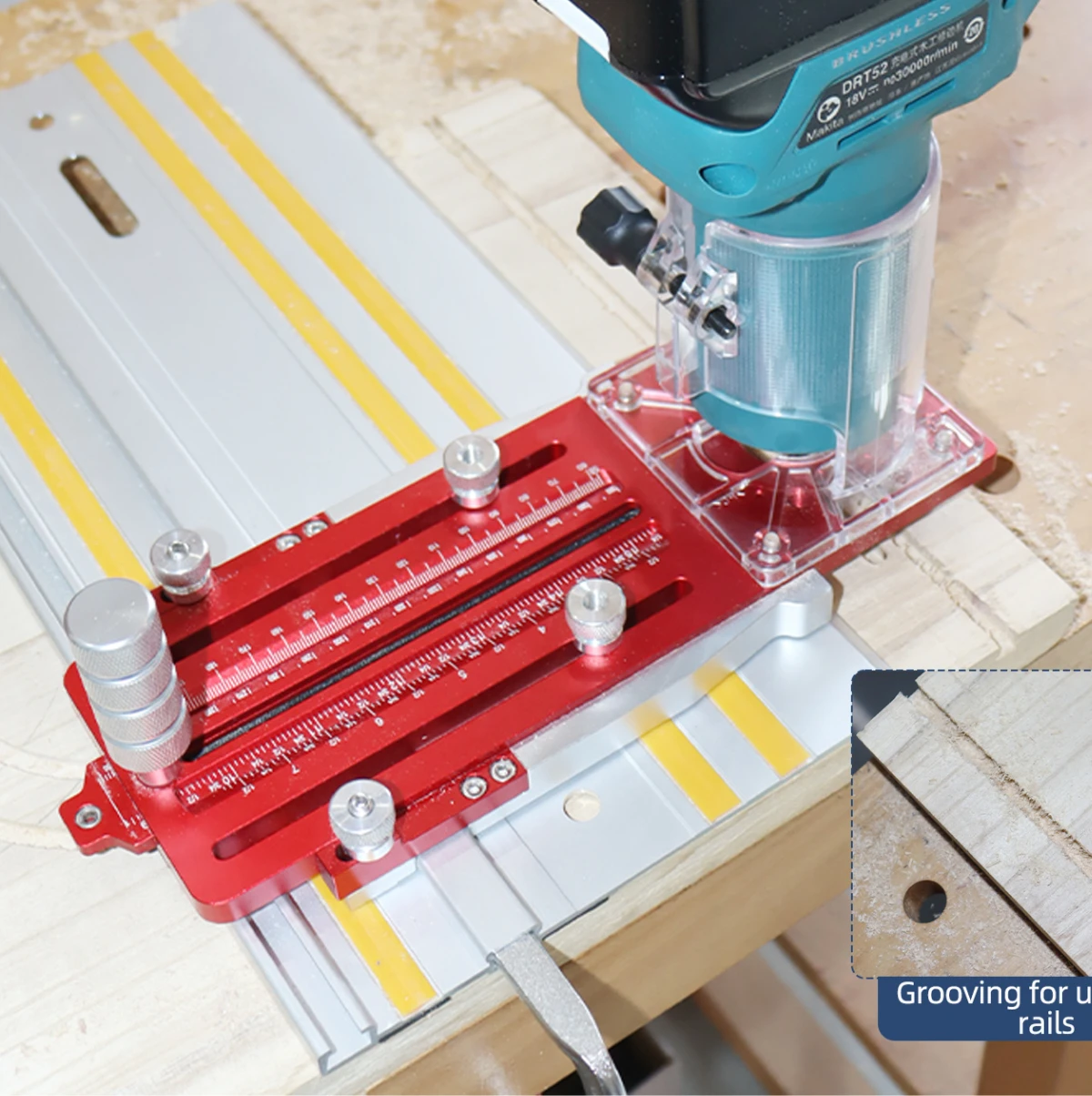 ENJOYWOOD Multifunctionele Router Insteekmal Deurscharnier Sjabloon Geleiderail Adapter Ronde Steken voor Hout Trimmen & Groef