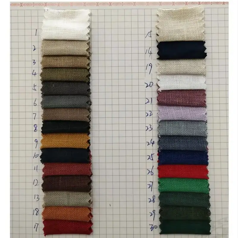 6S 266G thick pure linen solid color  autumn and winter coat garment fabrics cushion suit clothing linen slub for man or woman