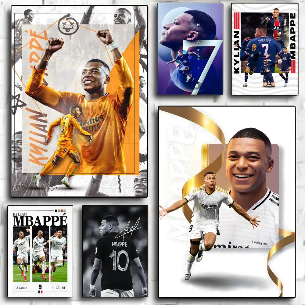 Football Star M-Mbappe Poster Decorative Wall Art Stickers Mural Photo Print for Home Living Room Hallway Decor