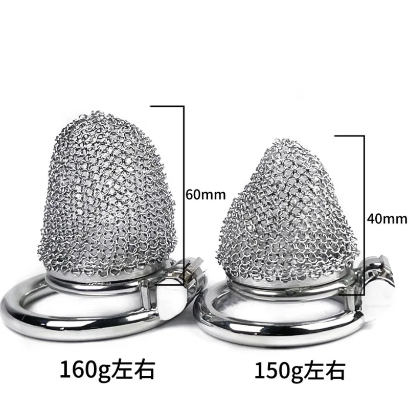 

Locking Fishing Net Penis Ring Gauze Pene Chastity Cock Cage Male Dick Bondage Stainless Steel Semen De Hombre Anel Peniano