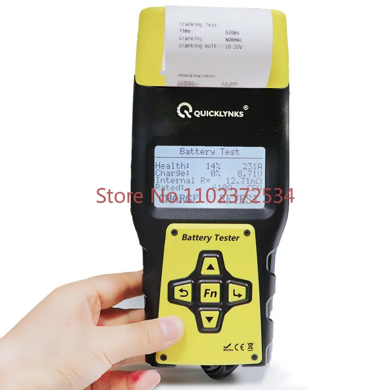 Automotive 12V AGM GEL Lead Acid CCA Cranking Charging Tester Battery Analyzer Battery Tester