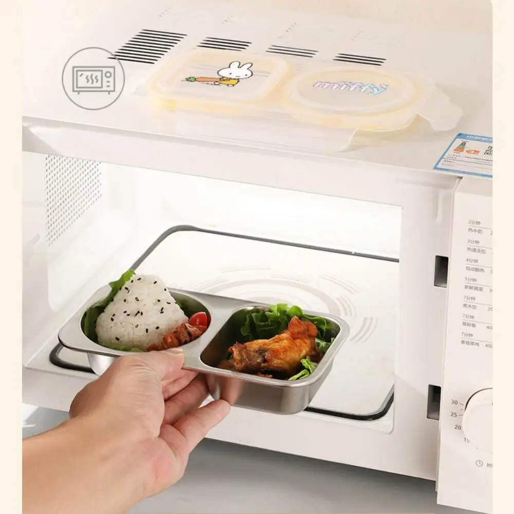 Miffy coelho bonito microondas lancheira fresco mantendo caixa lanche e porca compartimentos refrigerados selado bento caixa