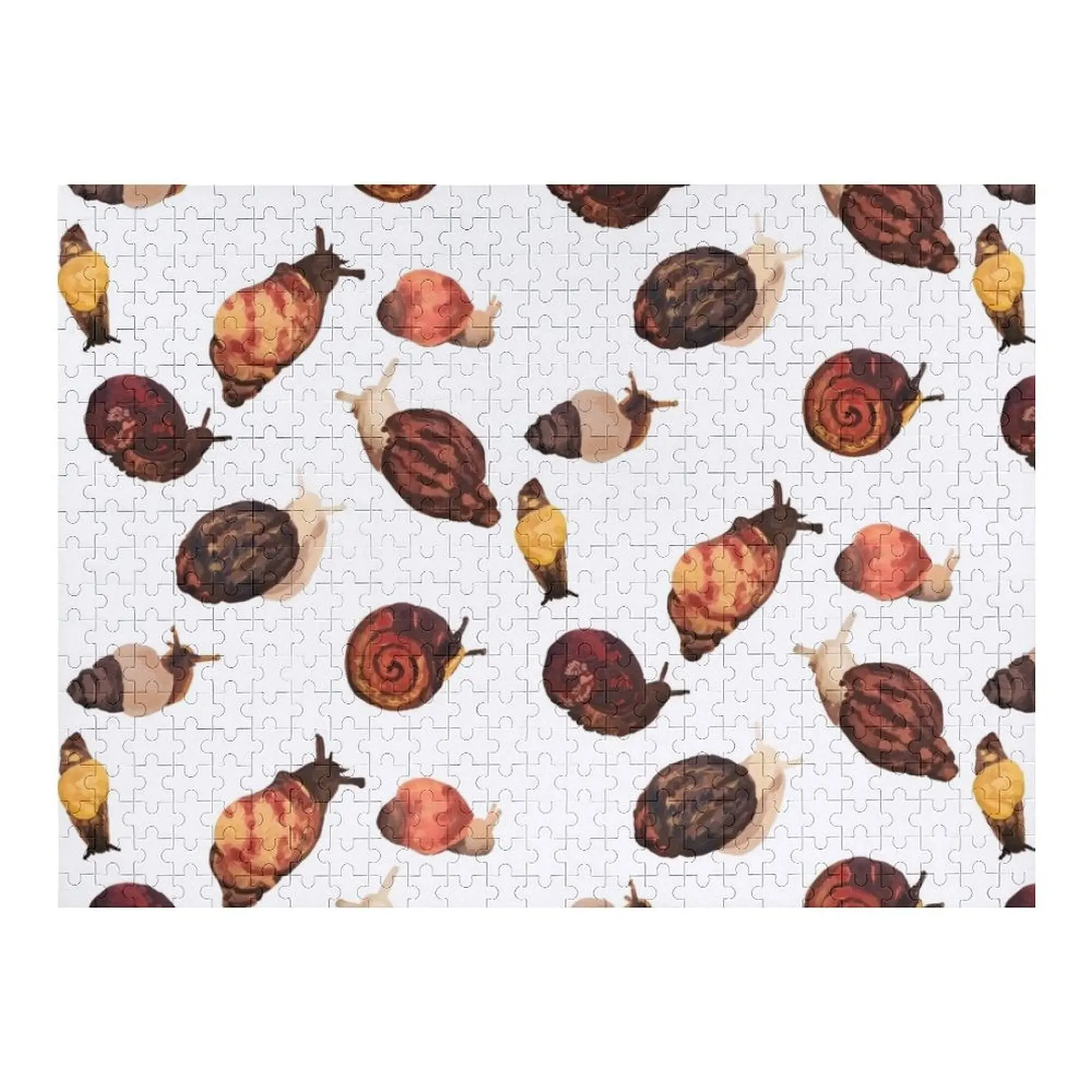 

Snails - African Giant Land Snail Pattern Jigsaw Puzzle Custom Wooden Name With Photo Puzzle