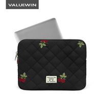 Ultra Portable Cherry Embroidery Laptop Bag for MacBook 13/14/16 HP DELL Slim Notebook Sleeve Case for School Travel Business