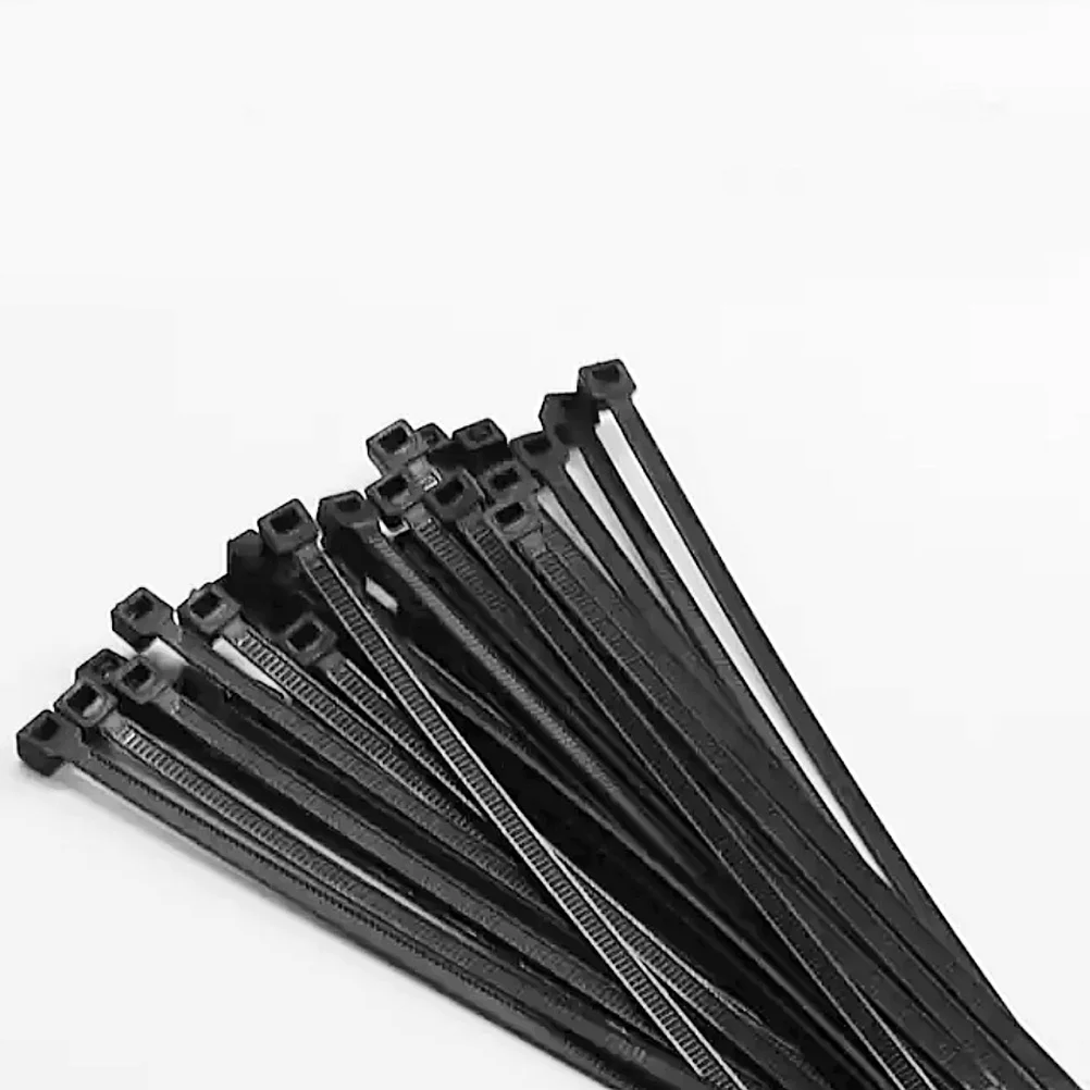 1000pcs 3x200 Self-locking Plastic Fixing Ring Nylon Wire Cable Zip Ties Cable Ties Fasten Loop Cable (Black)