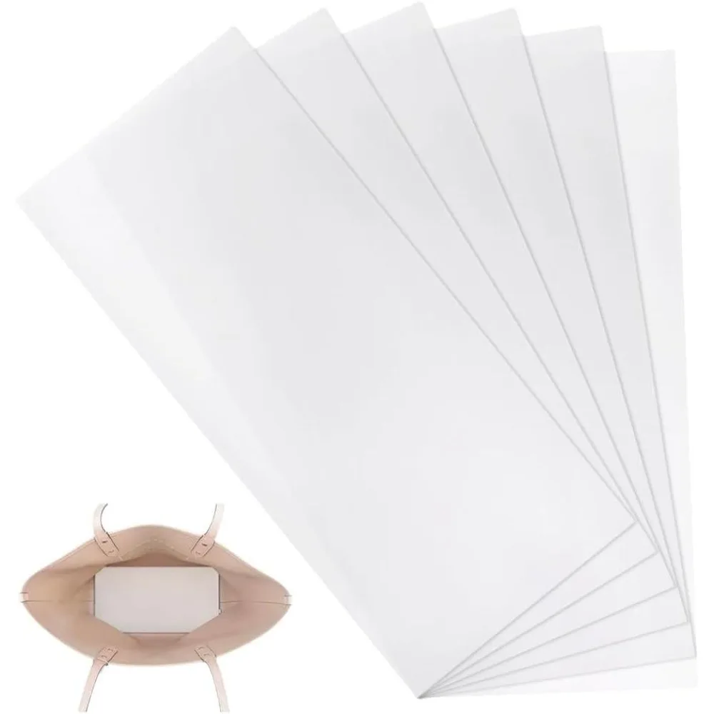 6pcs Handbag Base Shaper Plastic Bag Base Shaper Insert 12x5 inch Clear Rectangle Purse Bottom Insert Bag Stabilizer for Handbag