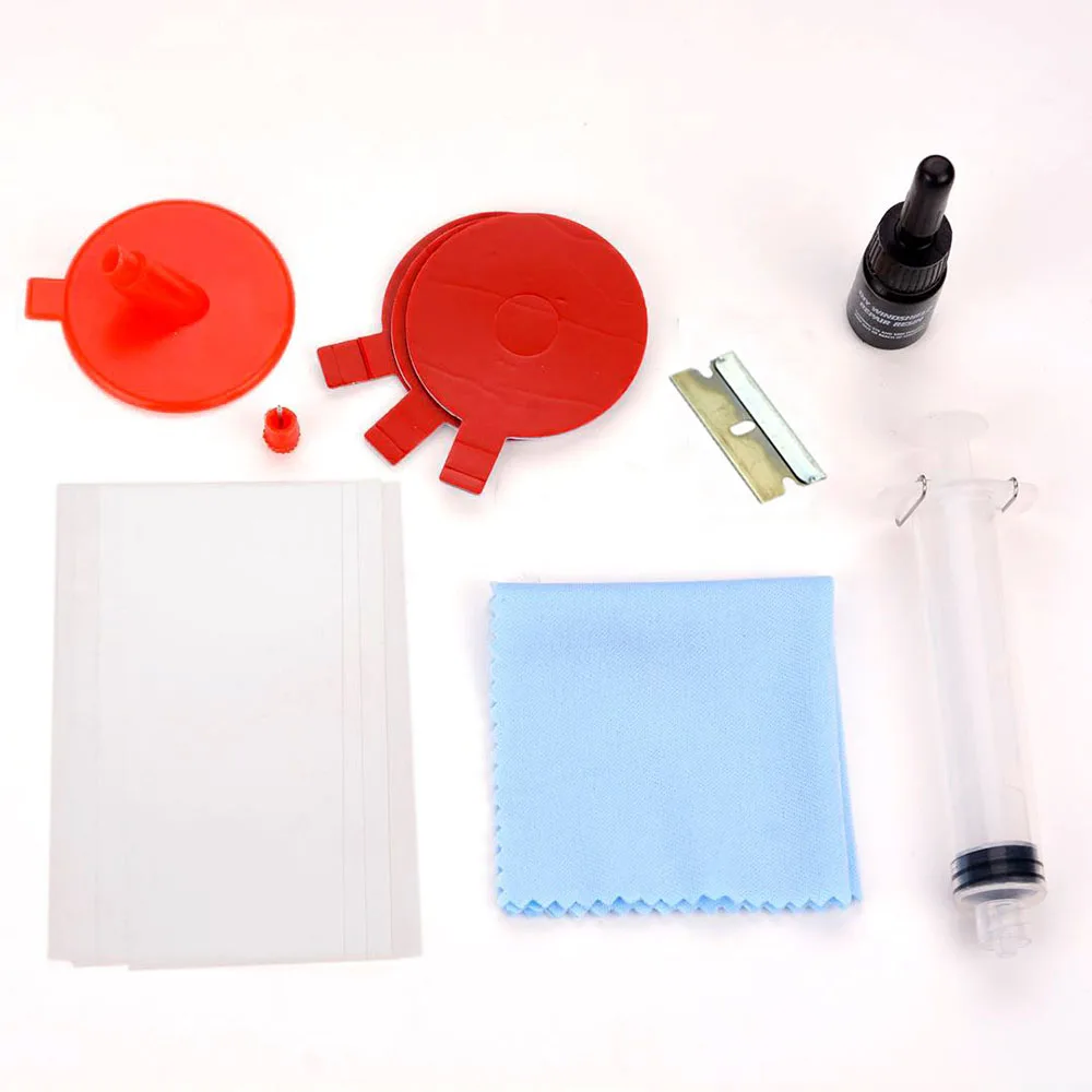 Car Windshield Repair Kit with Curing Lamp Quick Fix Cracked Glass Windscreen Resin Sealer DIY Auto Window Screen Crack Restore