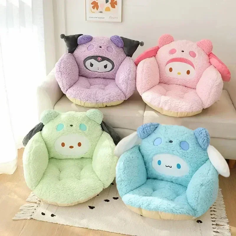 Sanrio Warm Cushion My Melody Kuromi Cinnamoroll Integrated Half Surrounding Chair Cushion Fart Room Cartoon Decor Surprise Gift