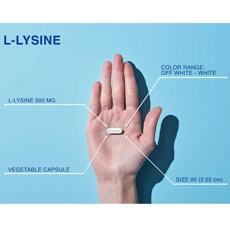 L-lysine -500mg pure active L-lysine -60 vegetable capsules - calcium absorption - immune system and respiratory health support