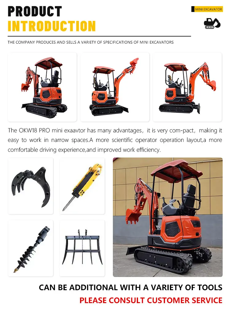 Minibagger 1,8 Tonnen, werkseitig hergestellter Raupenbagger, Minibagger 2,0 Tonnen, alle zu wettbewerbsfähigen Preisen erhältlich. – Detail 3