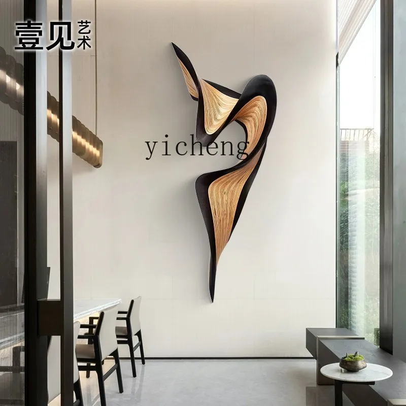 BJ-16 three-dimensional wood carving wall decoration sales office wall installation hotel  background wall decoration pendant