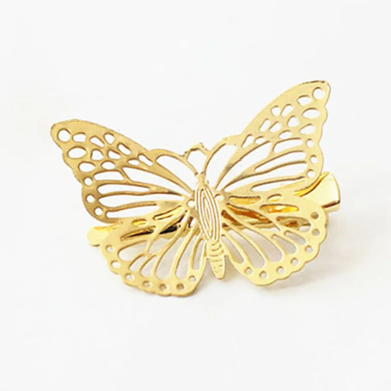 Shiny Golden Butterfly Hair Clip Metal Butterfly Hairpin Bridal Headpiece Bobby Pins Headdress Jewelry Styling Accessories Tool