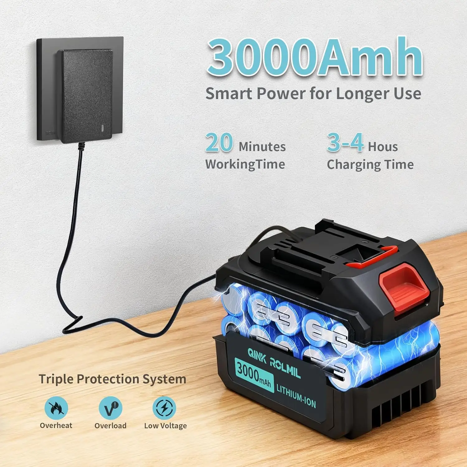 Battery Powered Pressure Washer, 800PSI, 6-in-1 Nozzle, 16FT Hose, 21V Battery & Charger, Portable Handheld Cleaner for Home, Ca