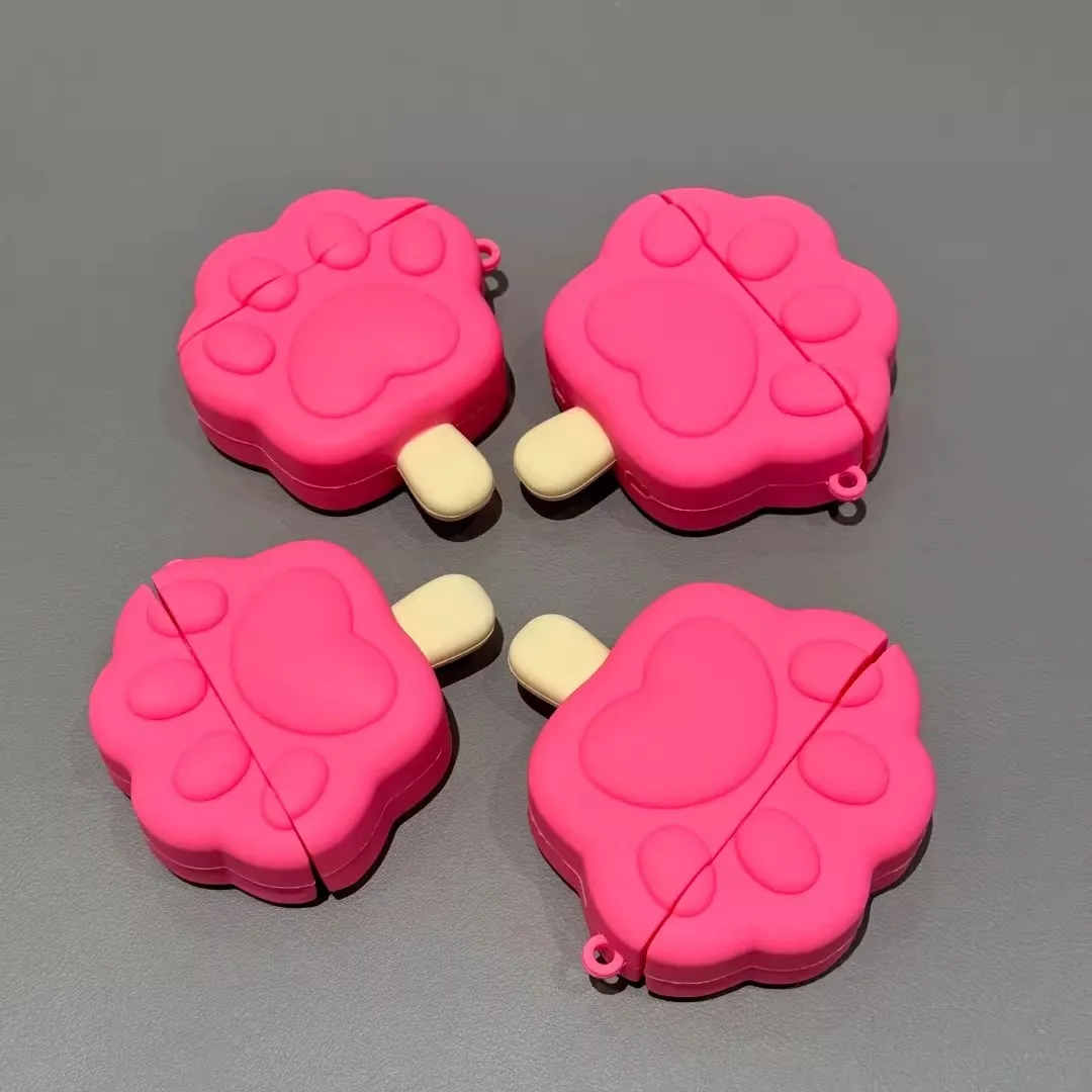 for Apple Airpods 4 3 2 Pro 3 Cartoon Paw Earphone CaseCover Silicone Cute Headphone Cases for Airpod Pro3 Headset Anti-fall