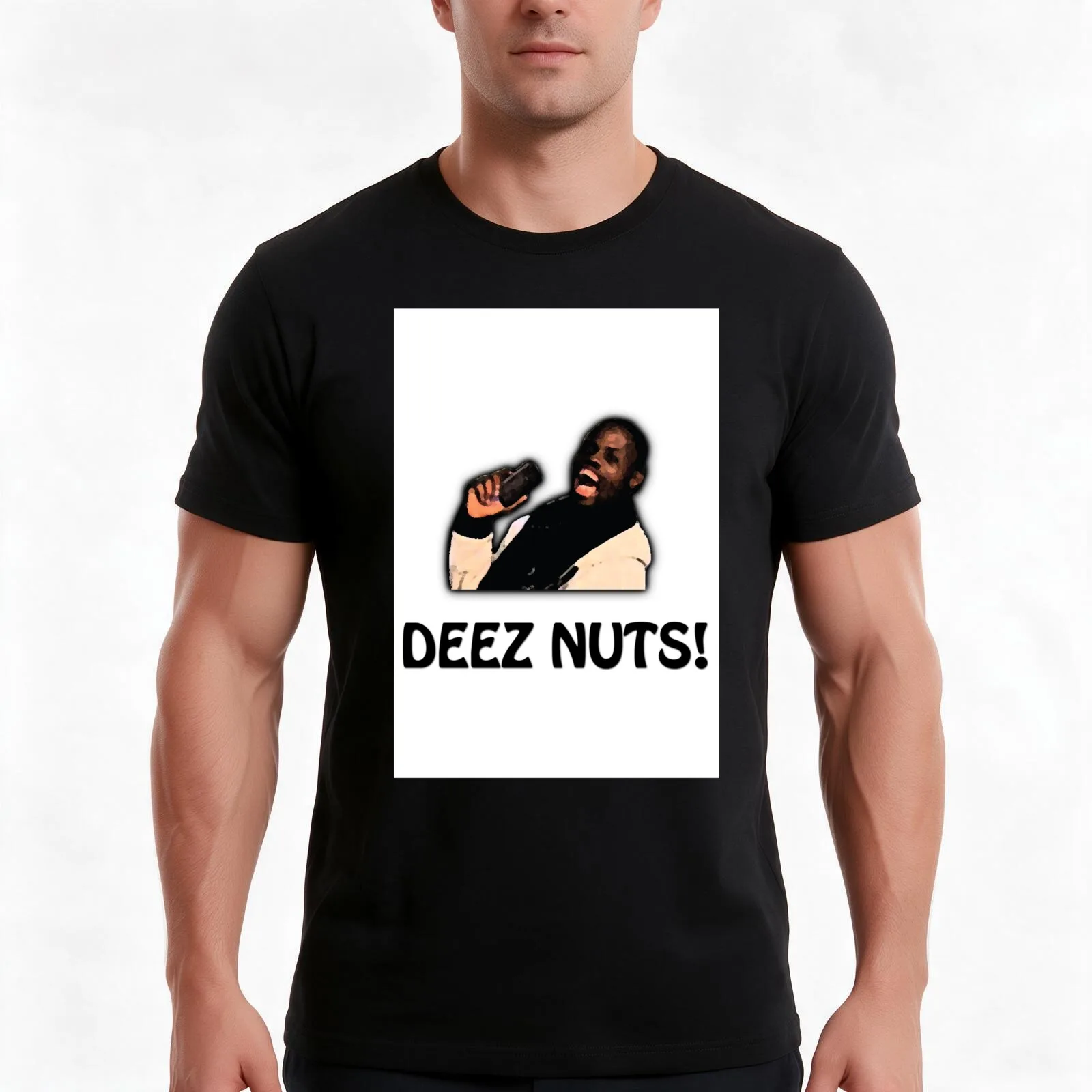 Deez Nuts! T-Shirt, Summer Casual Cotton Tee, Oversized Streetwear Tops, Vintage Graphic Print, Loose Fit Short Sleeve