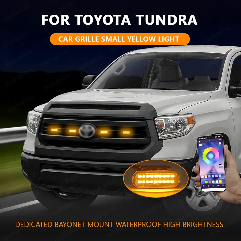 

For TOYOTA Tundra Specialized center grid small yellow light Front Grille Lights Daytime Running Warning Light