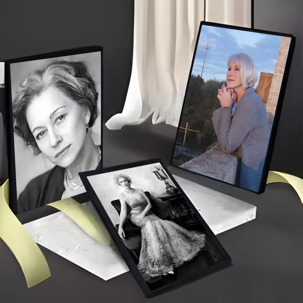 Elegant Commanding H-Helen Mirren Classic Cinema Portrait Style Poster American Film Mural Home Childrens Room Wall Decor Print